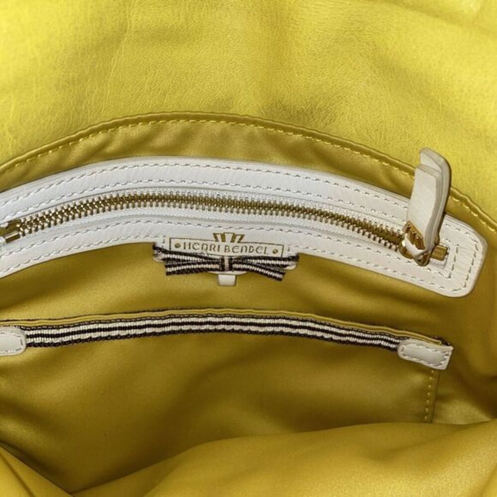 Henri Bendel‎ Bright Yellow Leather Crossbody Bag  Handbag 11"x11" - Picture 10 of 14